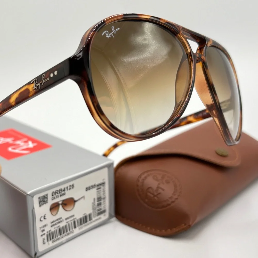 Ray-Ban Cat 5000 Aviator RB4125 Havana Gradient Brown 710/51 59-13-140 - Picture 5 of 13